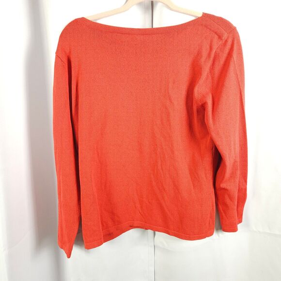 VTG Talbots Womens Medium Red Orangish Red Pullover Rayon Nylon Sweater - Picture 4 of 7
